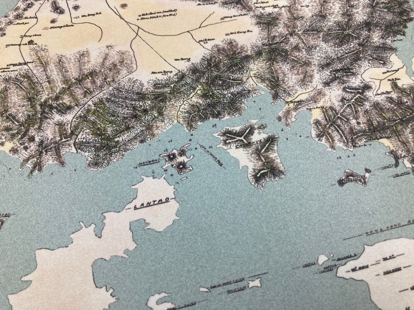 1890 Hong Kong Island , Kowloon and New Territories Remake Map Mouse Pad   