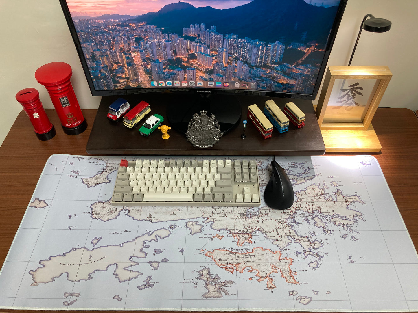 1866 Hong Kong Island , Kowloon and New Territories Remake Map Mouse Pad   