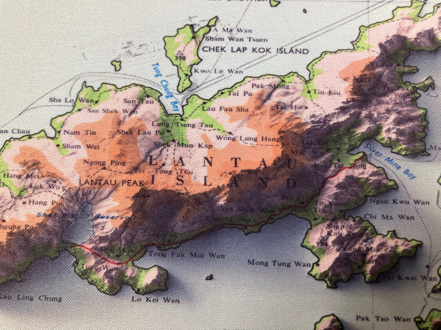 1963 Hong Kong 2D Shaded Terrain Remake Map Mouse Pad 