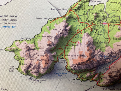 1963 Hong Kong 2D Shaded Terrain Remake Map Mouse Pad 