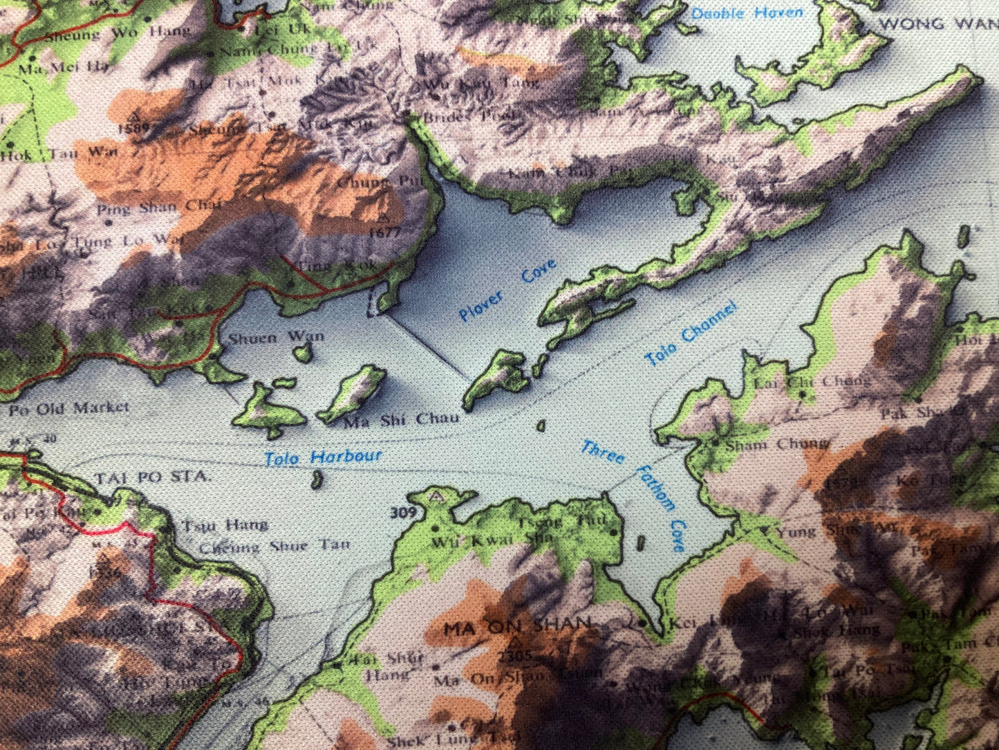 1963 Hong Kong 2D Shaded Terrain Remake Map Mouse Pad 