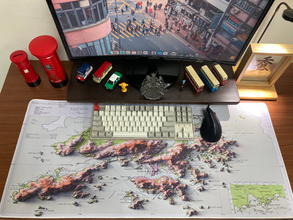 1963 Hong Kong 2D Shaded Terrain Remake Map Mouse Pad 