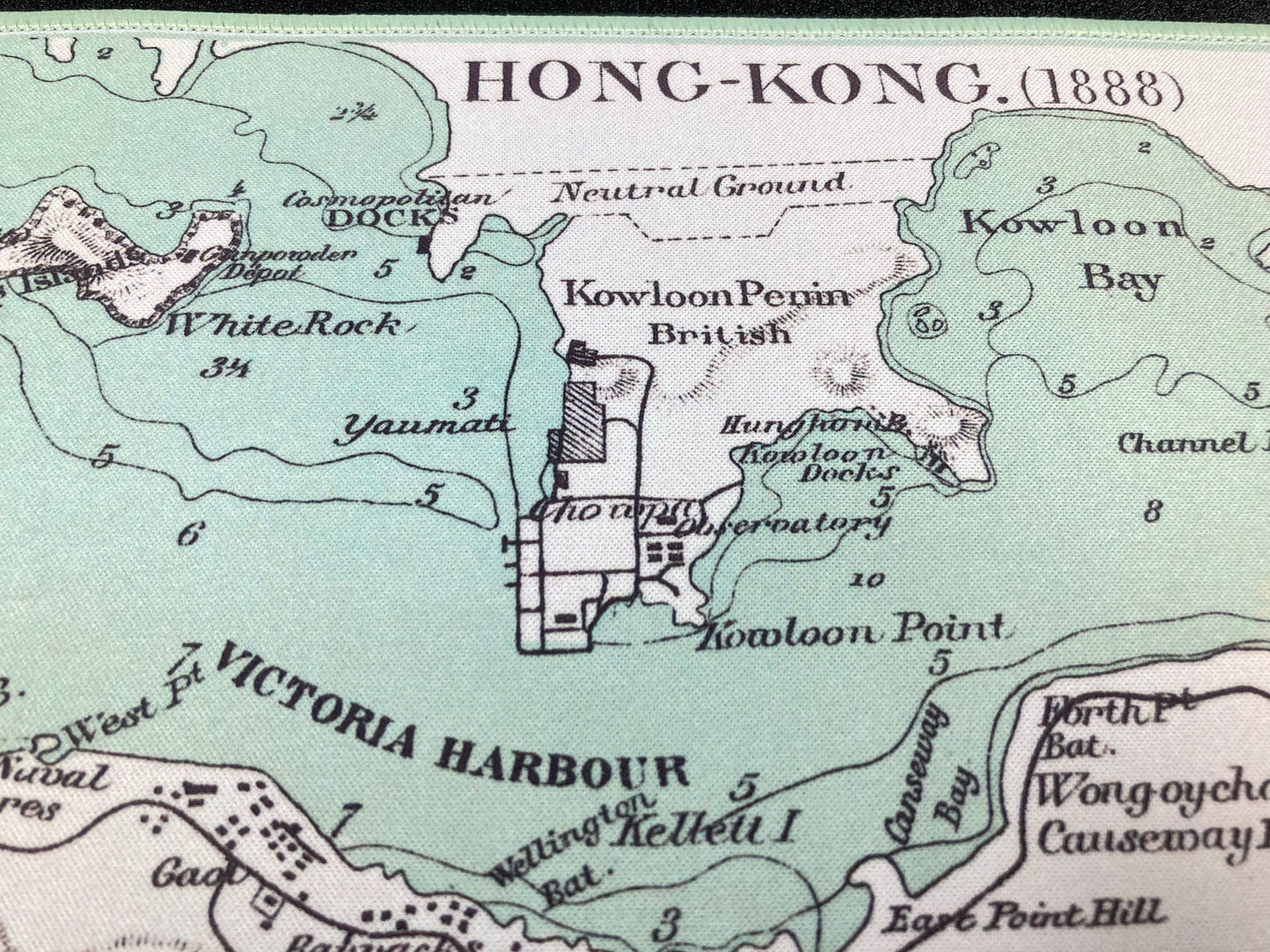 1888 Nostalgic Hong Kong Island and Kowloon Remake Map Mouse Pad